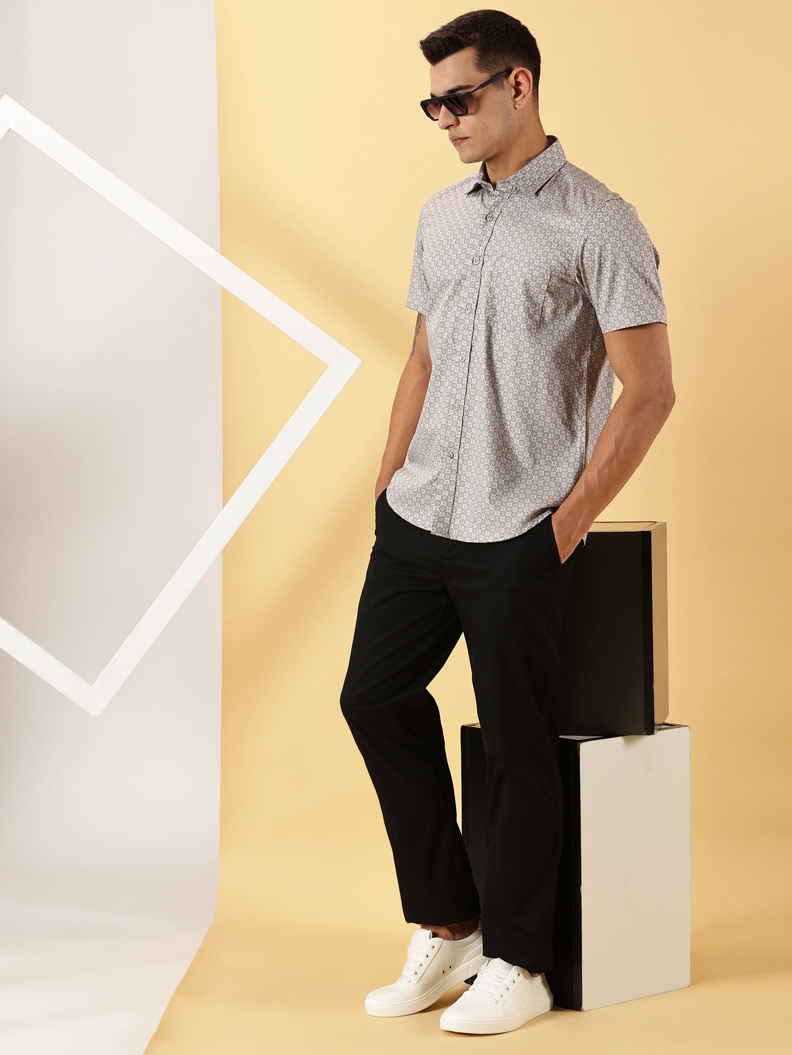Casuals : Floral Print half sleeve shirt