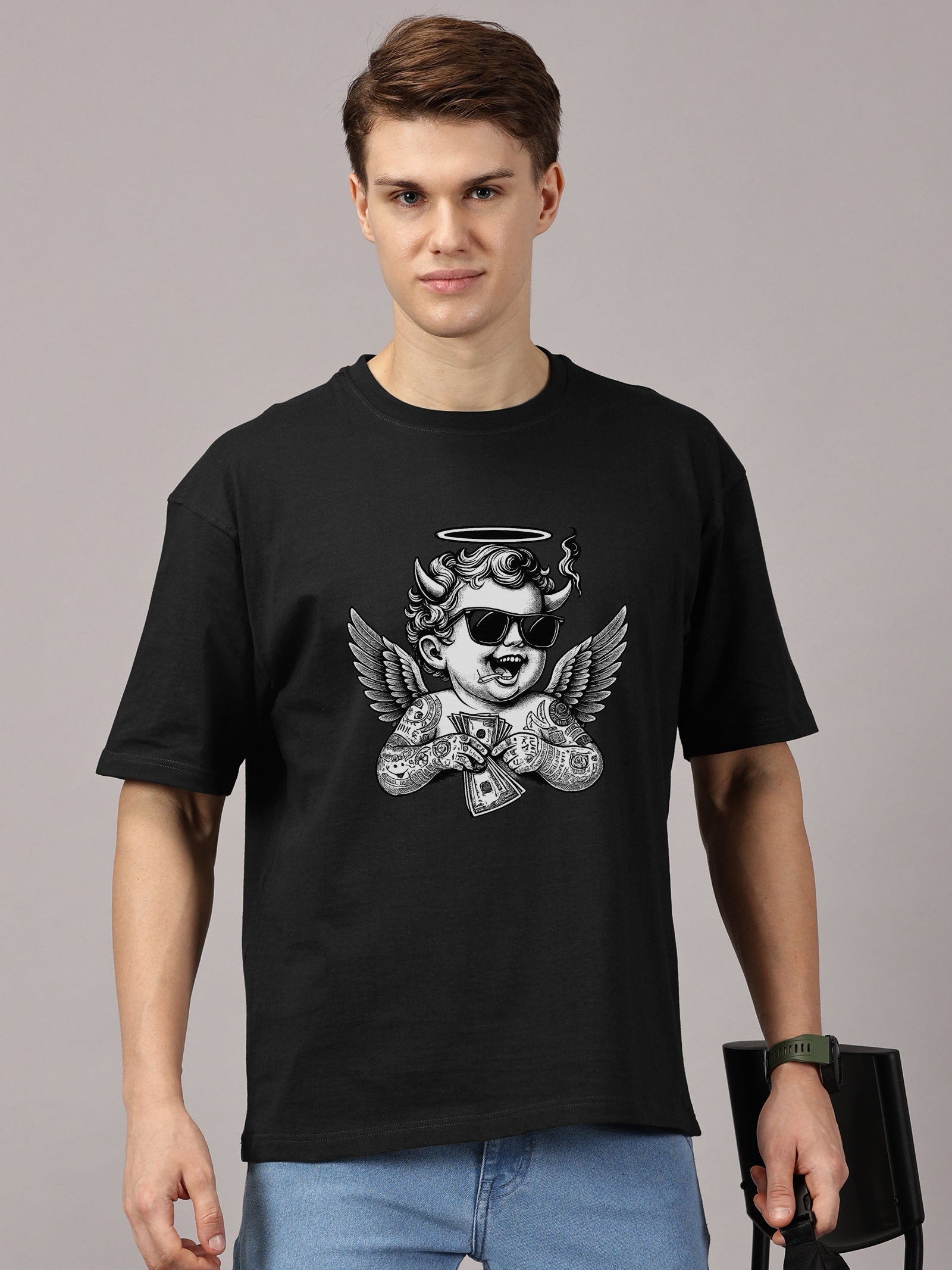 Oversized : Angel Printed T-Shirt
