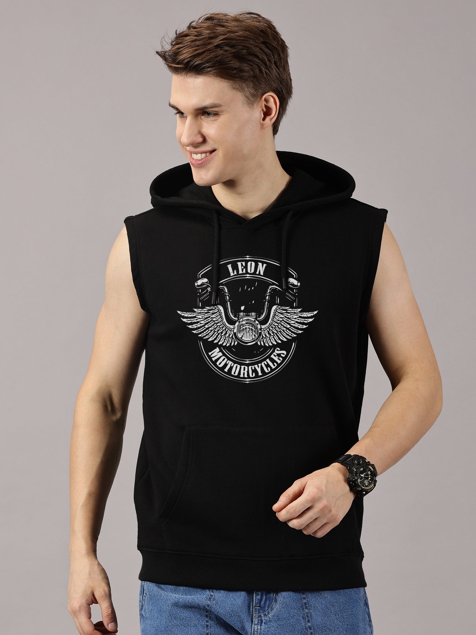 Sweatshirt :: Motor WingS Printed Sleeveless Hoodie