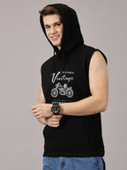 Sweatshirt :: Motor Cycle Printed Sleeveless Hoodie