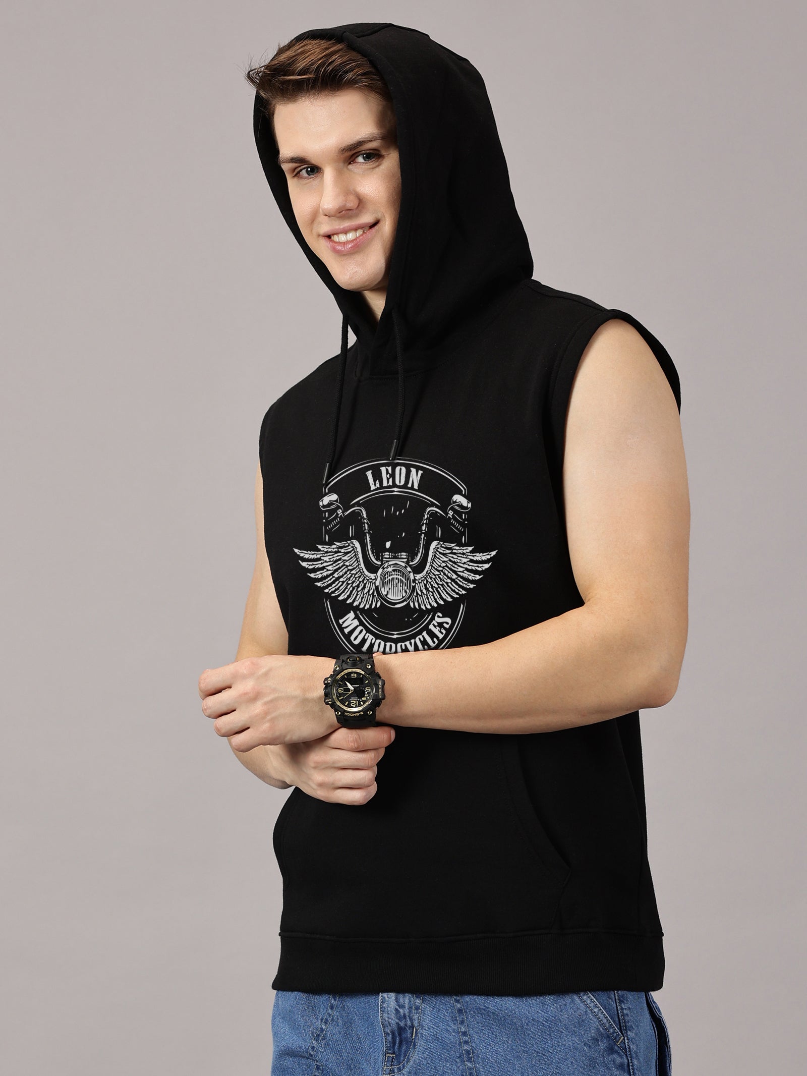 Sweatshirt :: Motor WingS Printed Sleeveless Hoodie