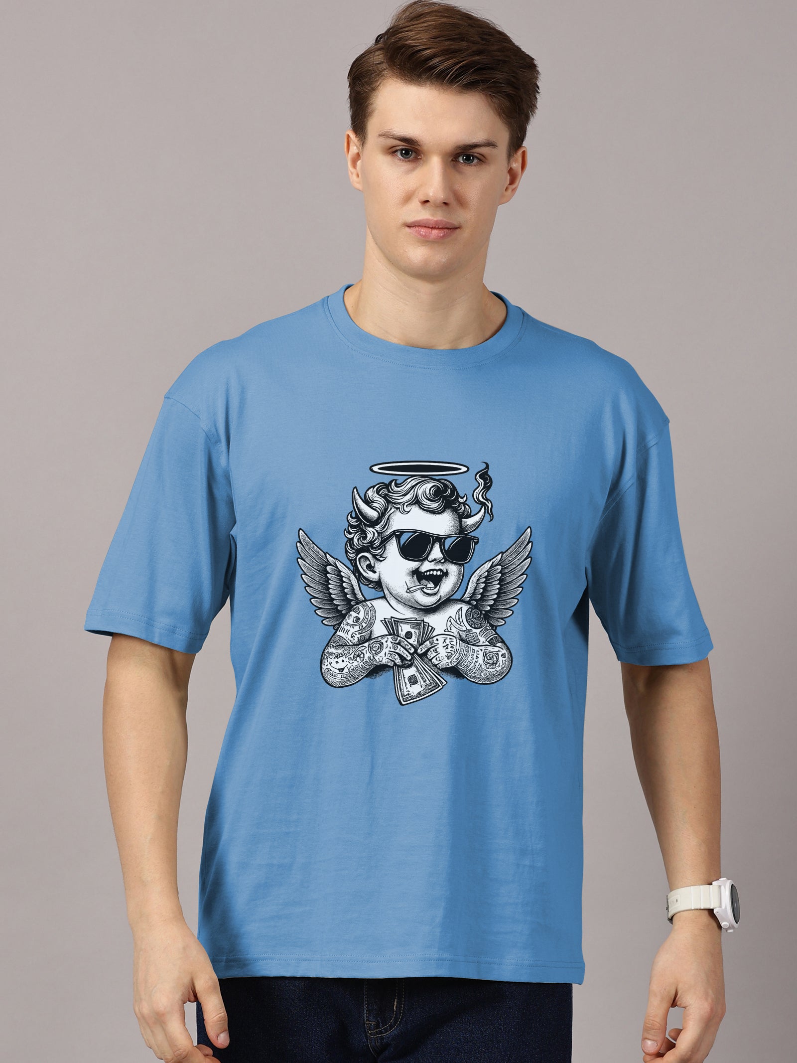 Oversized : Angel Printed T-Shirt