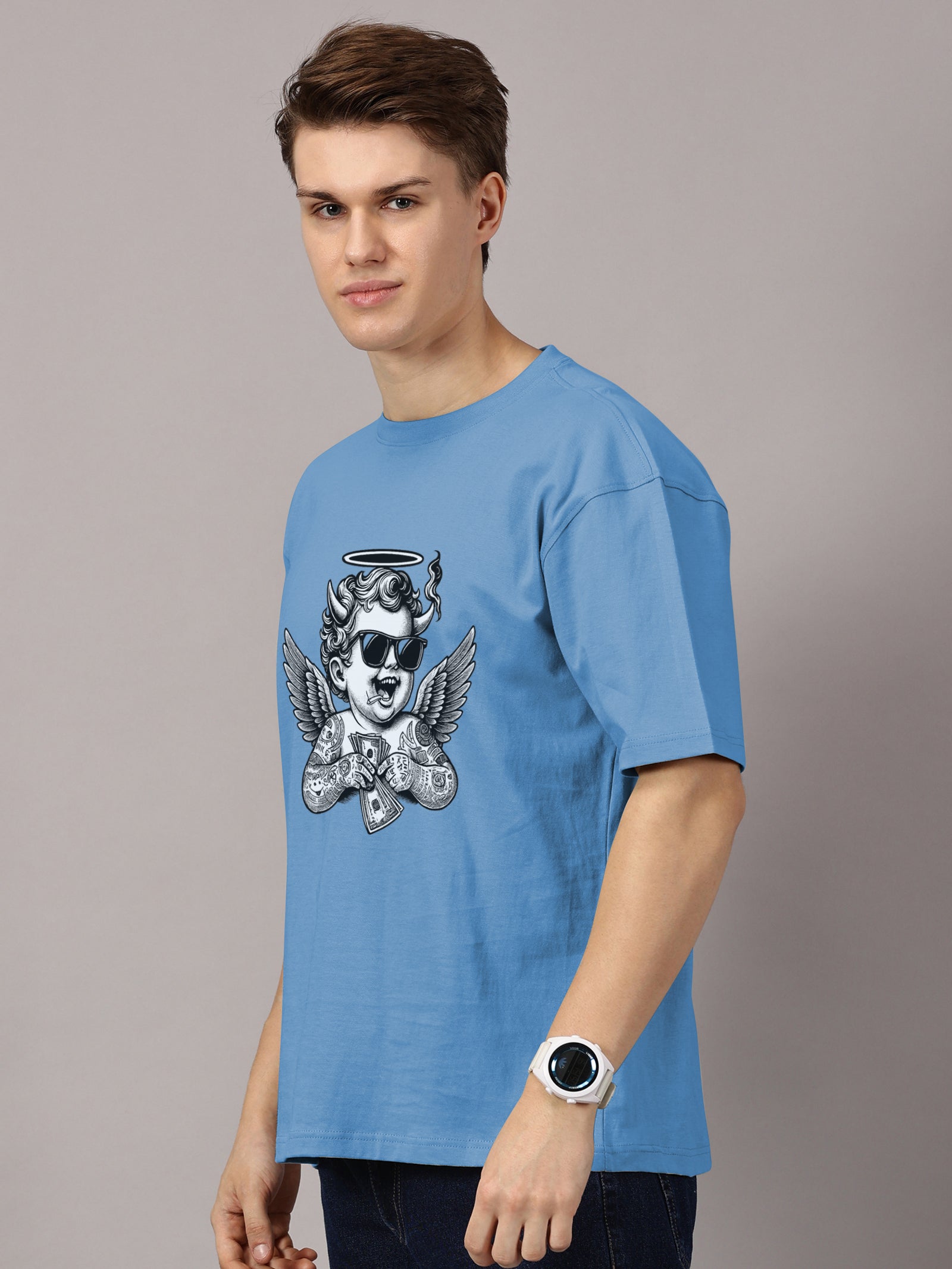 Oversized : Angel Printed T-Shirt
