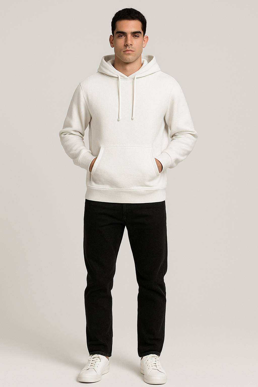 Sweatshirt :Fearless Printed Kangaroo Pocket Full Sleeve Hoodie