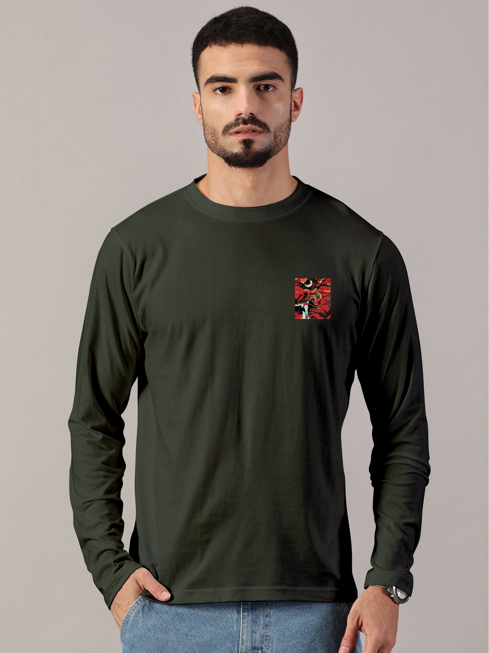 Basic Full sleeve : Dragon Printed T-Shirt