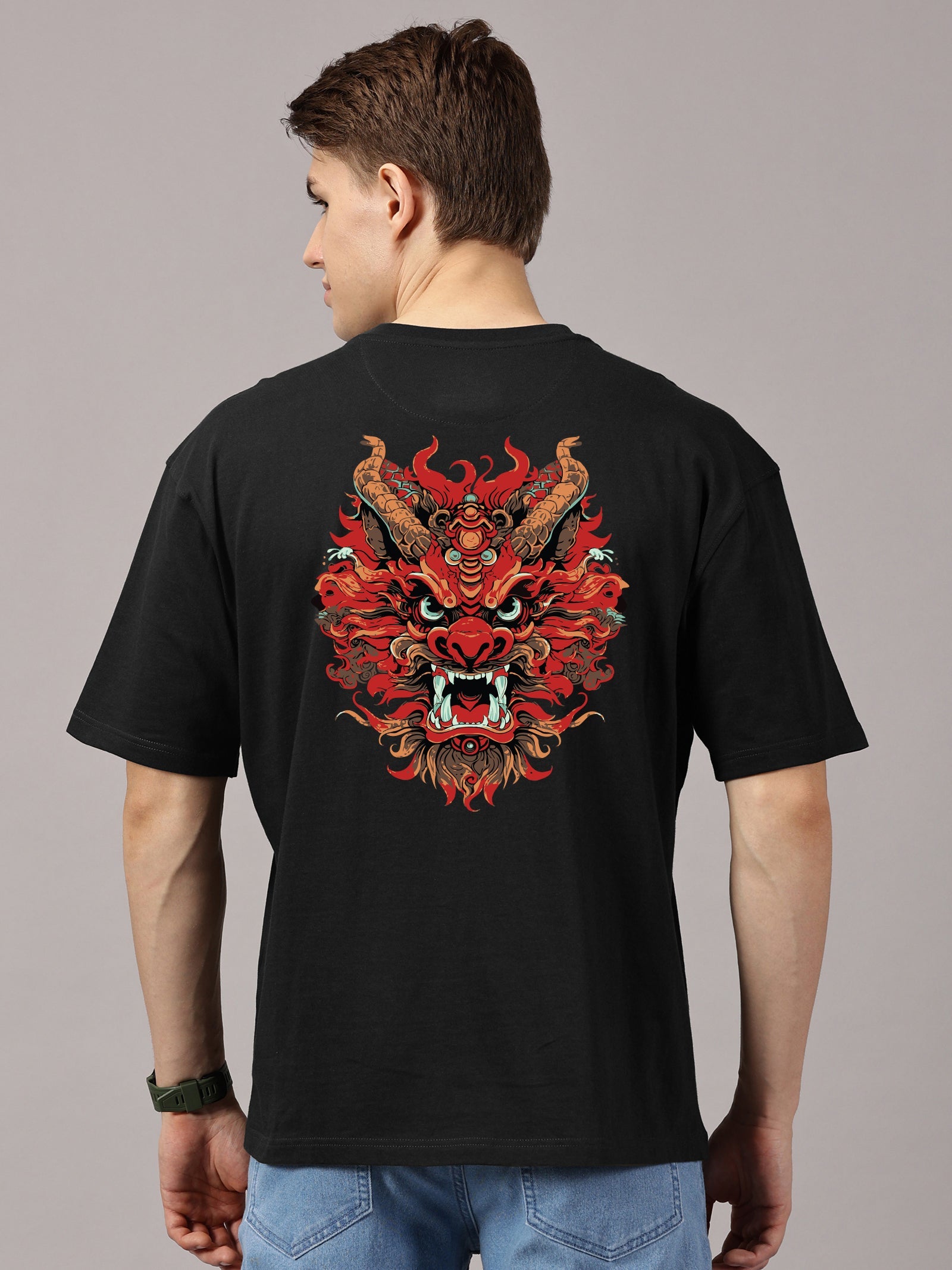 Oversized : Dragon Printed T-Shirt