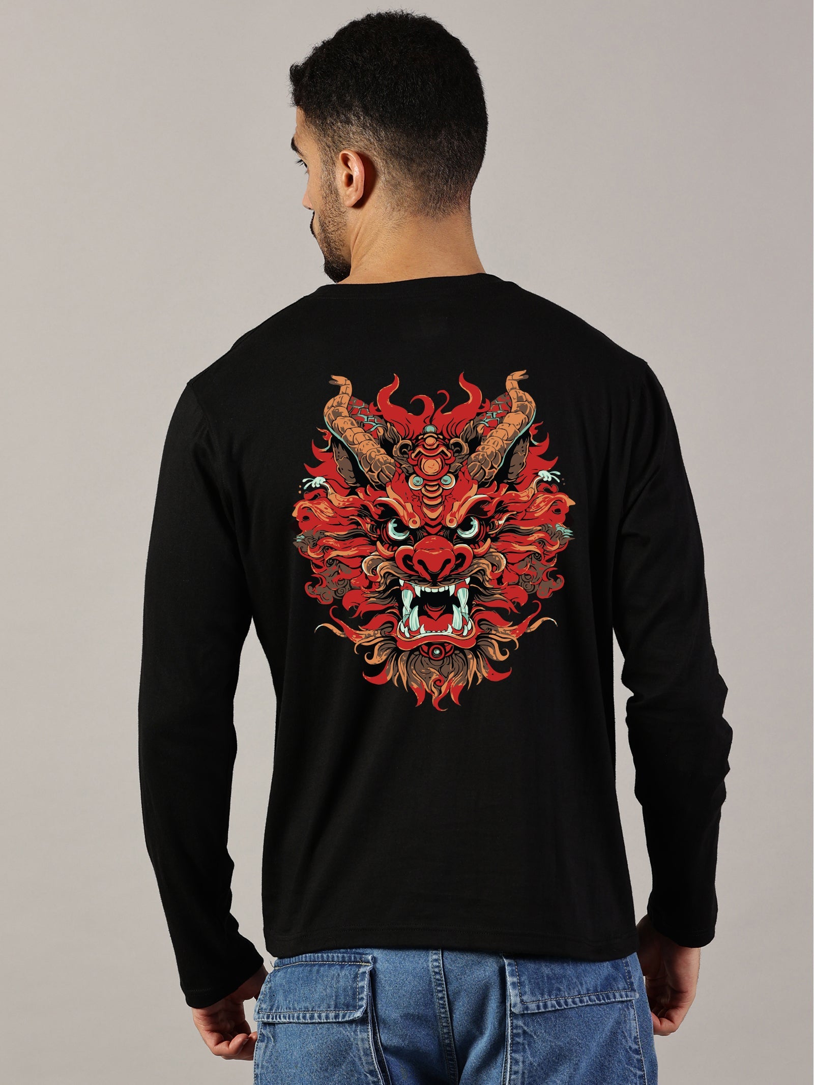 Basic Full sleeve : Dragon Printed T-Shirt