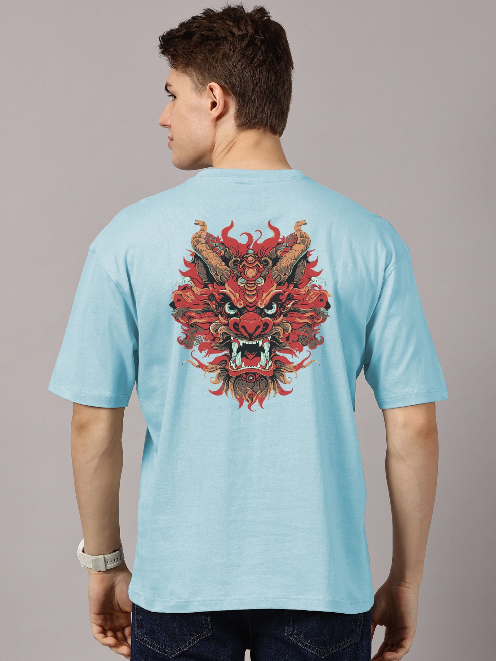 Oversized : Dragon Printed T-Shirt