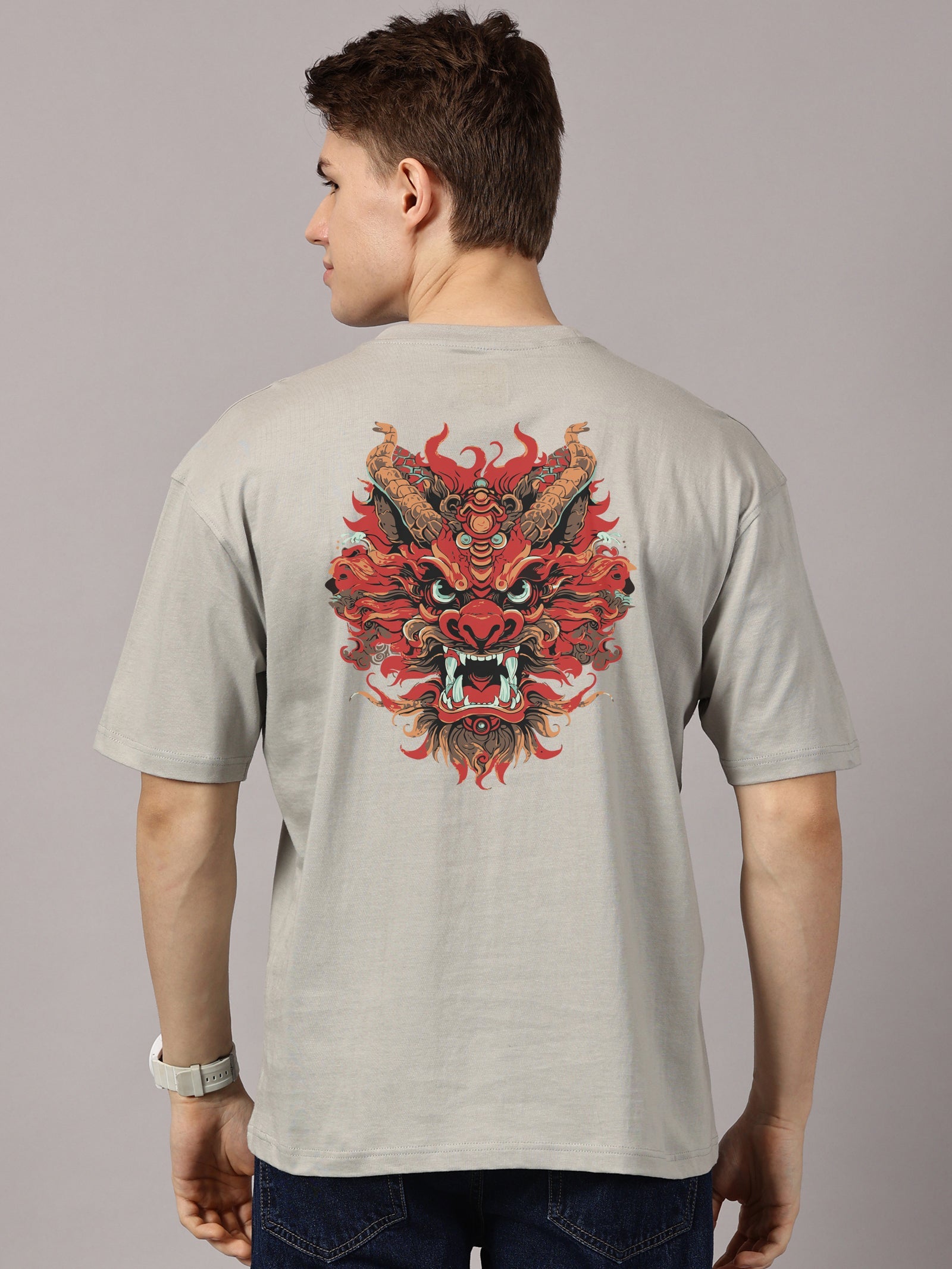 Oversized : Dragon Printed T-Shirt