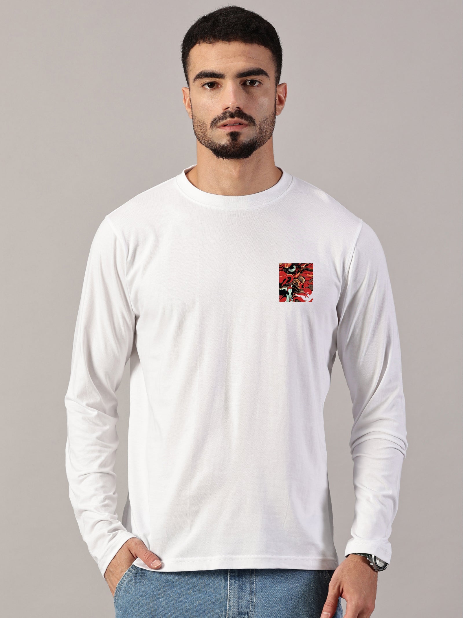 Basic Full sleeve : Dragon Printed T-Shirt