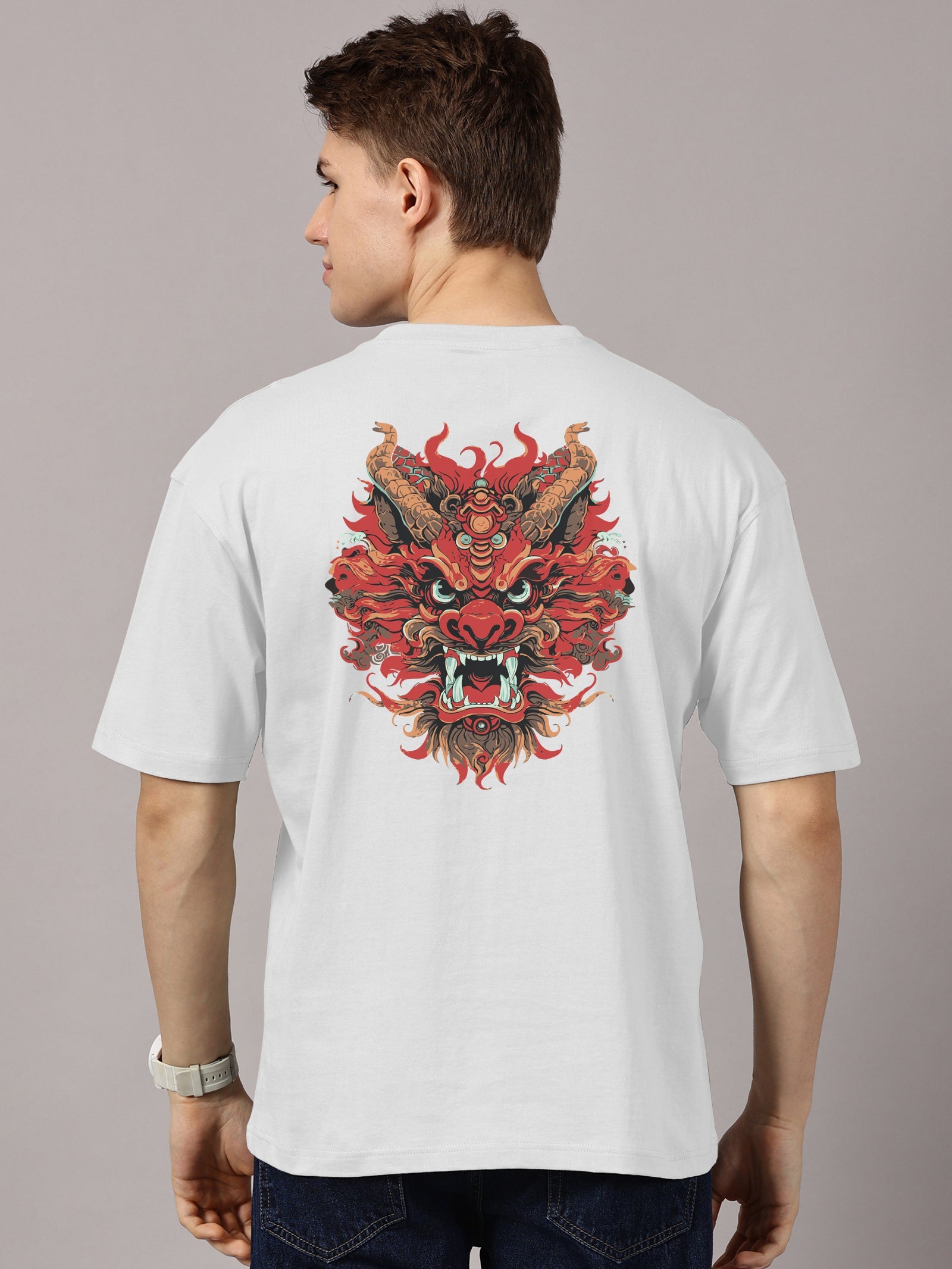 Oversized : Dragon Printed T-Shirt