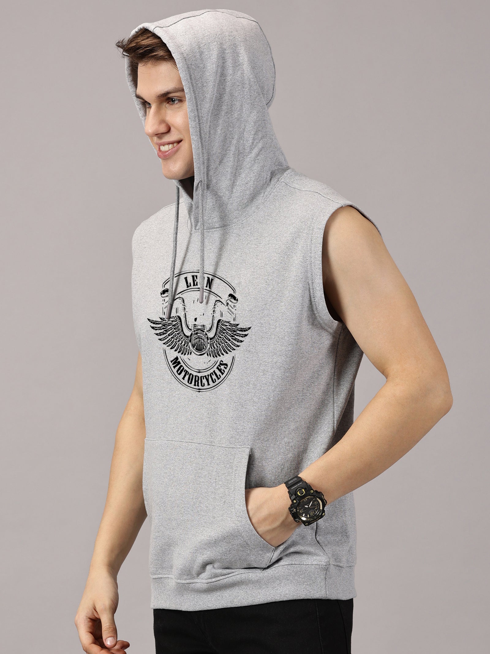 Sweatshirt :: Motor WingS Printed Sleeveless Hoodie