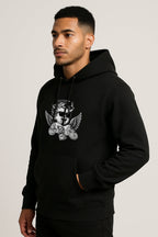 Sweatshirt :Angel Printed Kangaroo Pocket Full Sleeve Hoodie