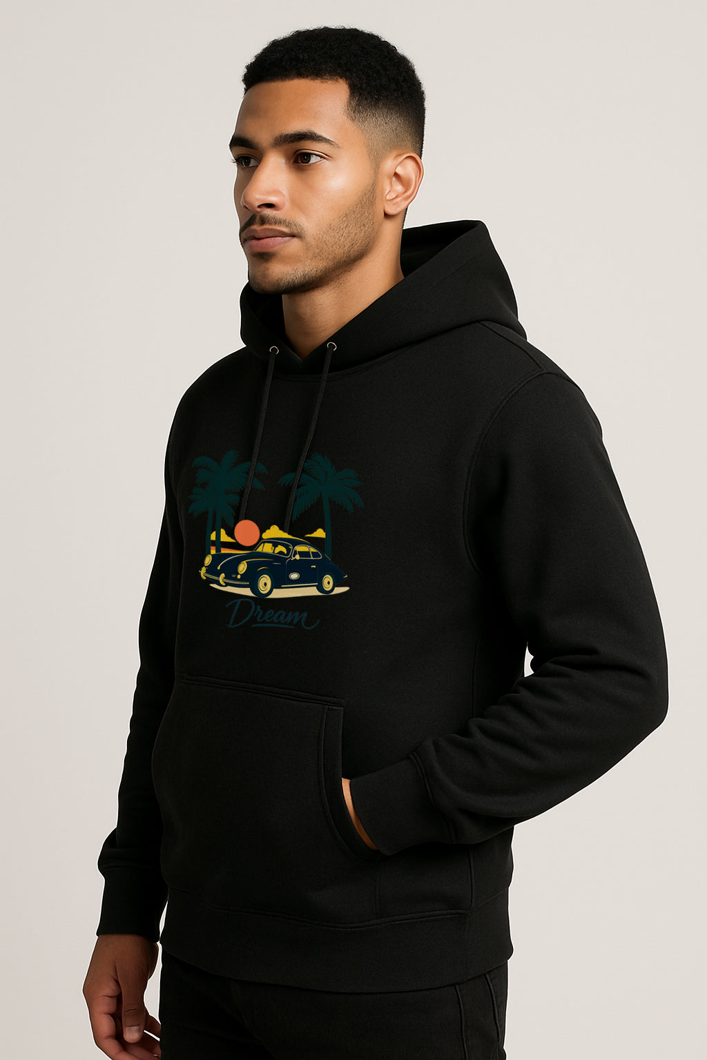 Sweatshirt :Dream Printed Kangaroo Pocket Full Sleeve Hoodie