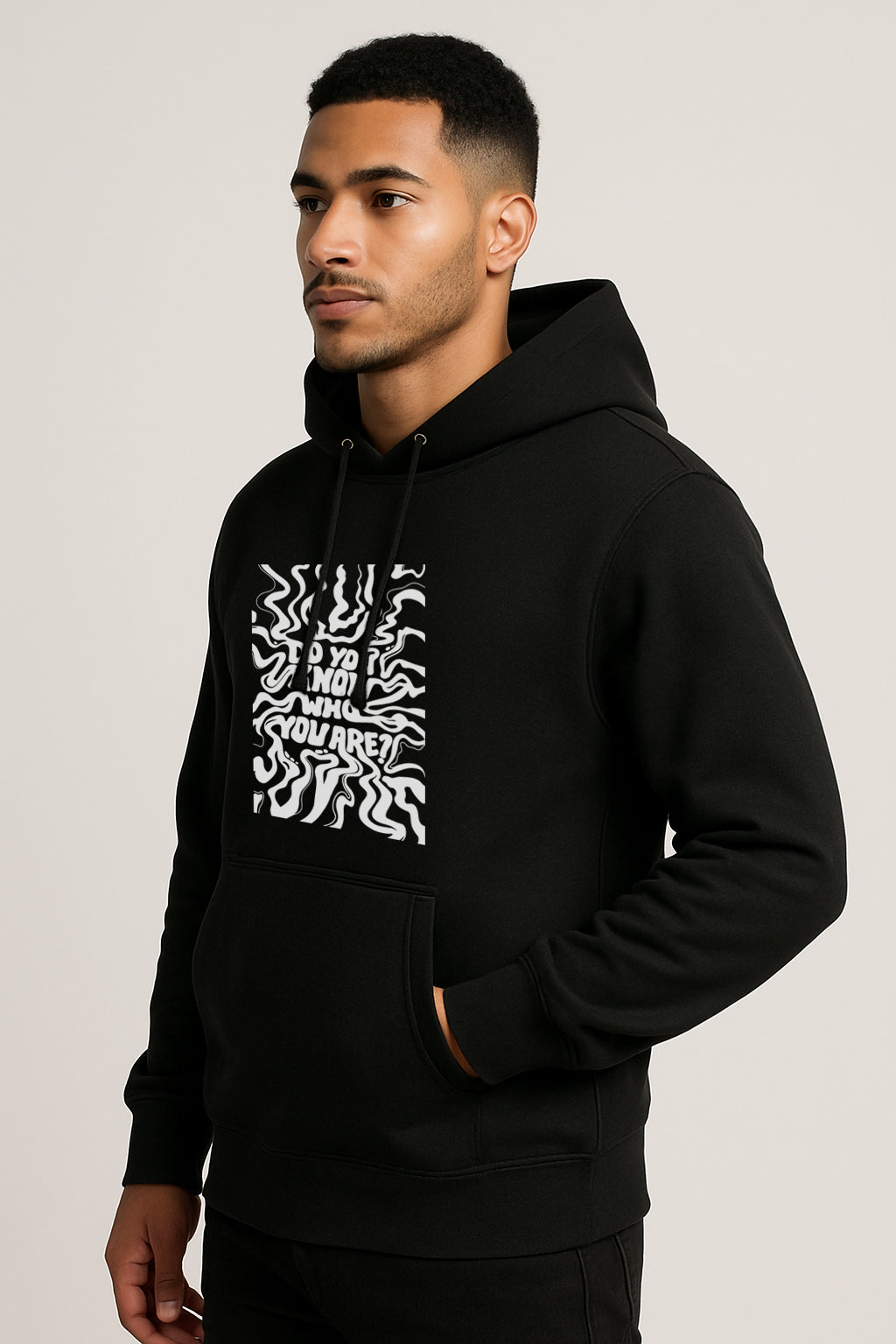 Sweatshirt :Do You Know Printed Kangaroo Pocket Full Sleeve Hoodie