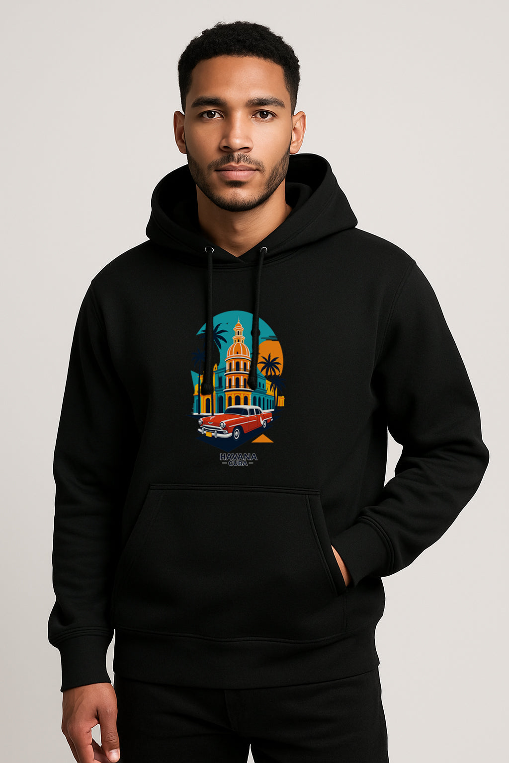 Sweatshirt :Havana Cuba Printed Kangaroo Pocket Full Sleeve Hoodie