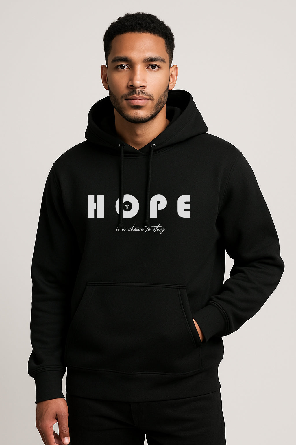 Sweatshirt : Hope Printed Kangaroo pocket Hoodie