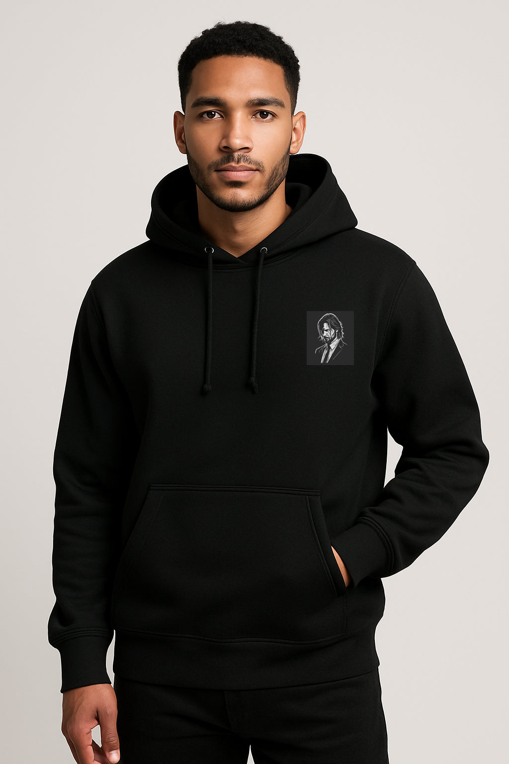 Sweatshirt : John Printed Kangaroo pocket Hoodie