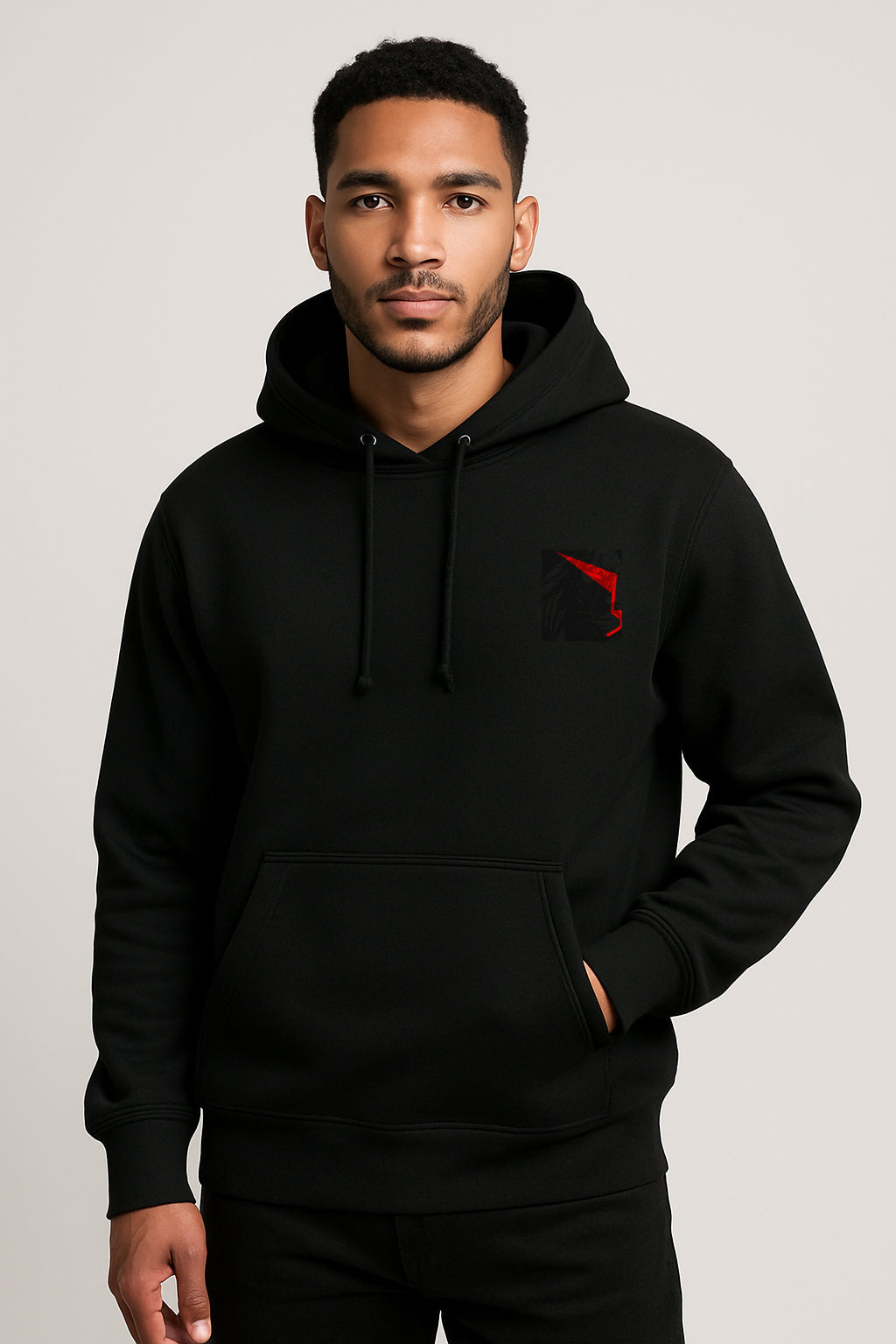 Sweatshirt : Lion Power Printed Kangaroo pocket Hoodie