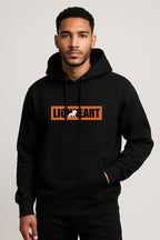 Sweatshirt : Lion  Heart Printed Kangaroo pocket Hoodie