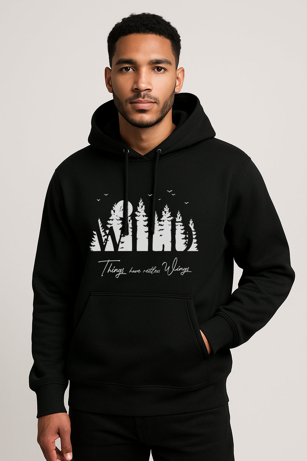 Sweatshirt : Wild Printed Kangaroo pocket Hoodie