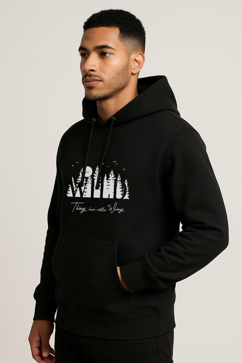 Sweatshirt : Wild Printed Kangaroo pocket Hoodie