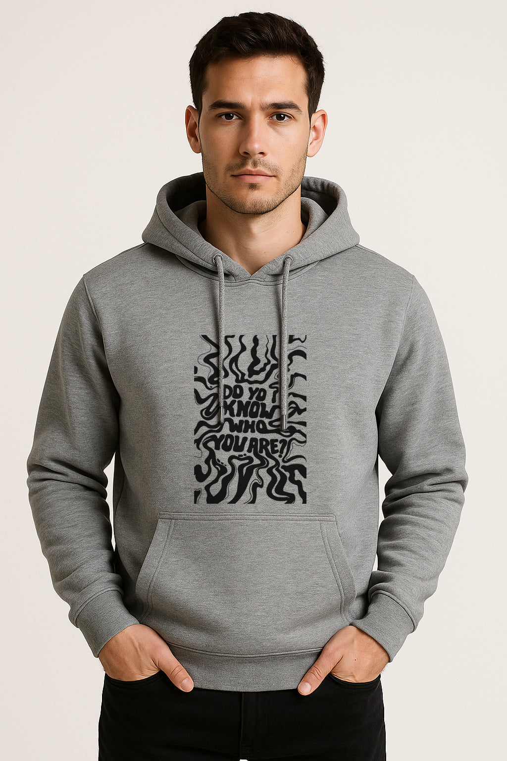 Sweatshirt :Do You Know Printed Kangaroo Pocket Full Sleeve Hoodie