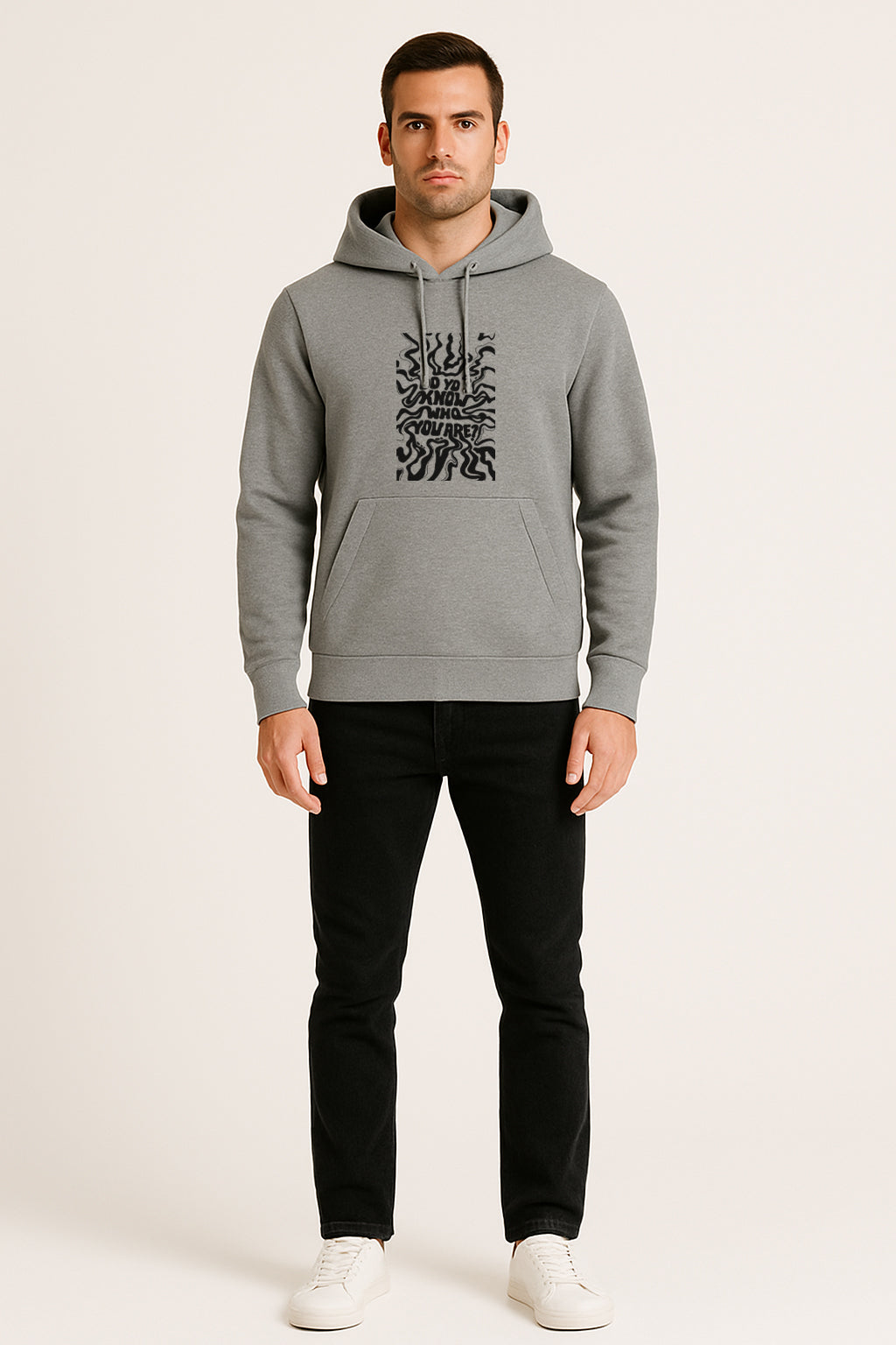Sweatshirt :Do You Know Printed Kangaroo Pocket Full Sleeve Hoodie