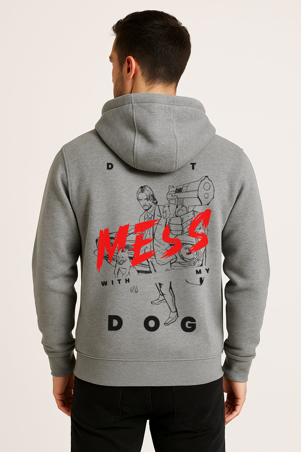 Sweatshirt : John Printed Kangaroo pocket Hoodie