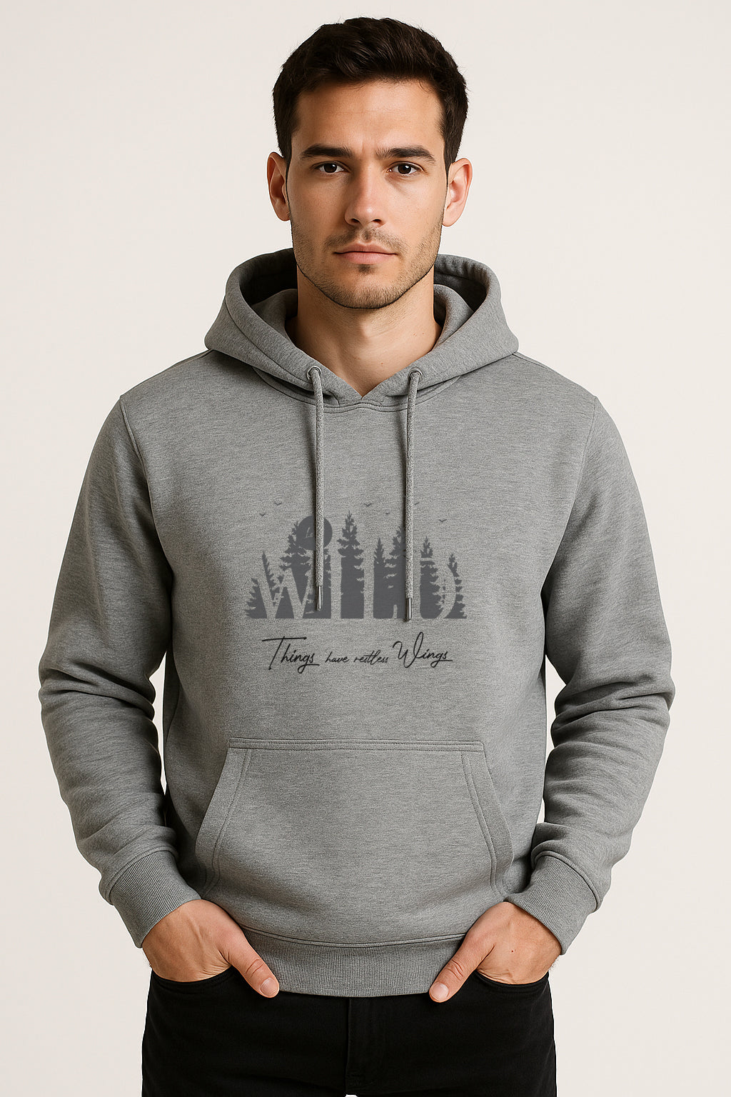 Sweatshirt : Wild Printed Kangaroo pocket Hoodie