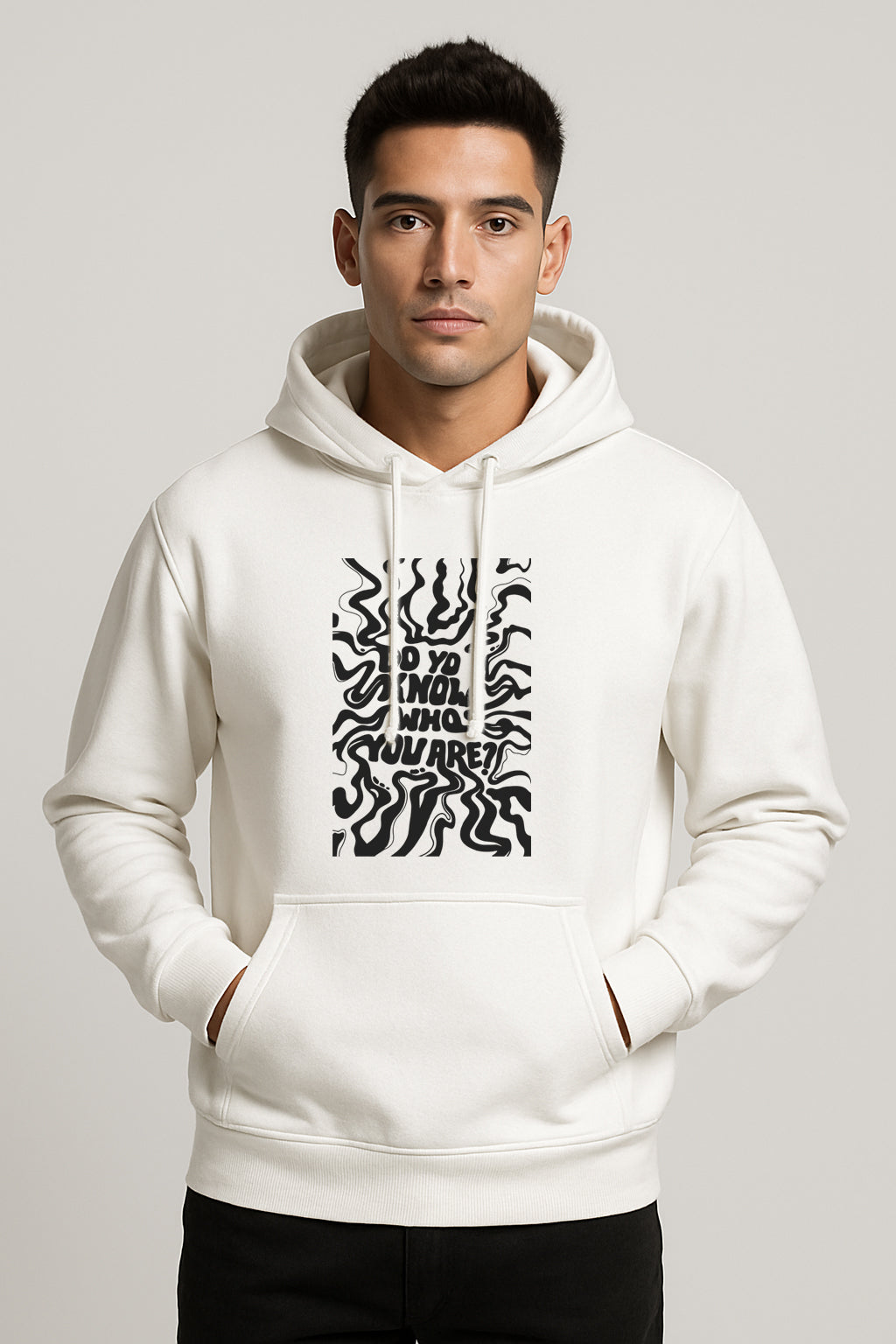 Sweatshirt :Do You Know Printed Kangaroo Pocket Full Sleeve Hoodie