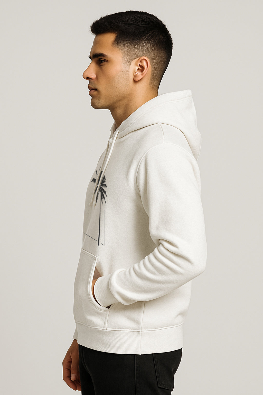 Sweatshirt :GoodVibes Printed Kangaroo Pocket Full Sleeve Hoodie