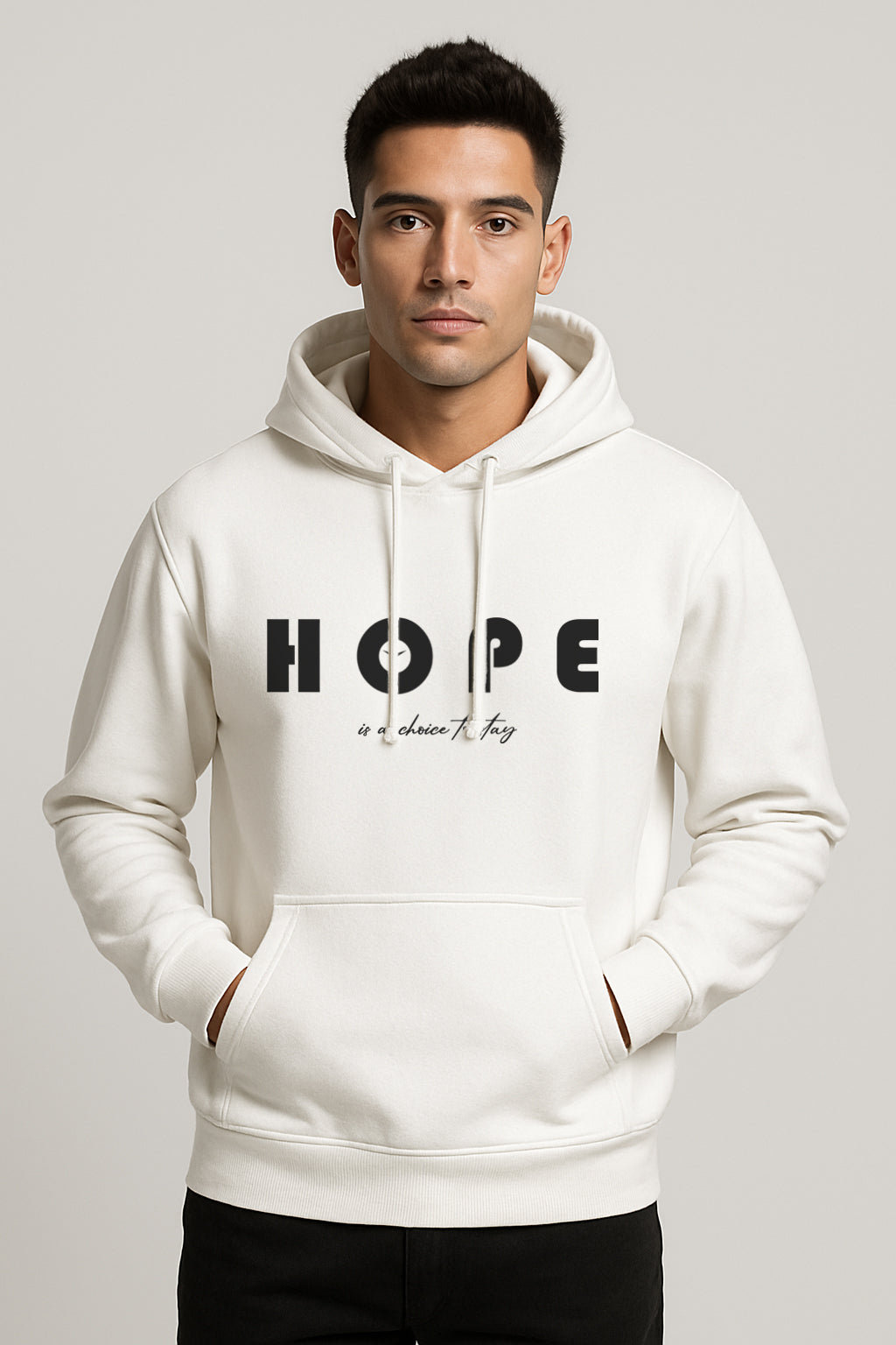 Sweatshirt : Hope Printed Kangaroo pocket Hoodie
