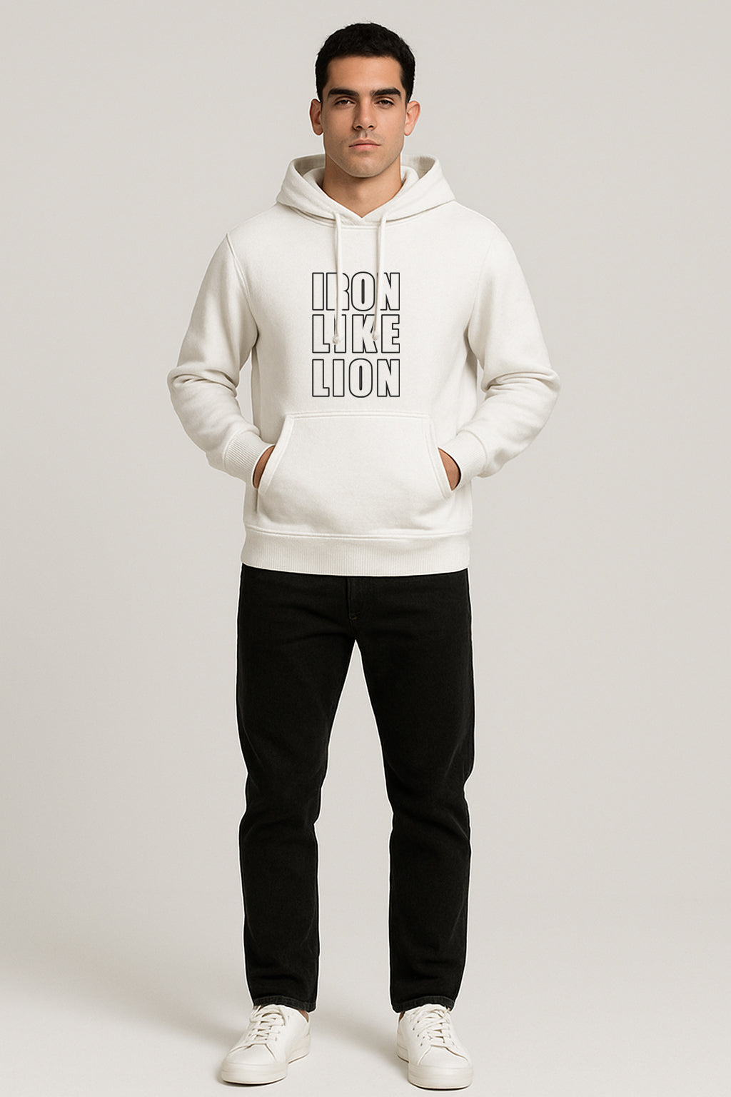Sweatshirt : Iron Like Lion  Printed Kangaroo pocket Hoodie