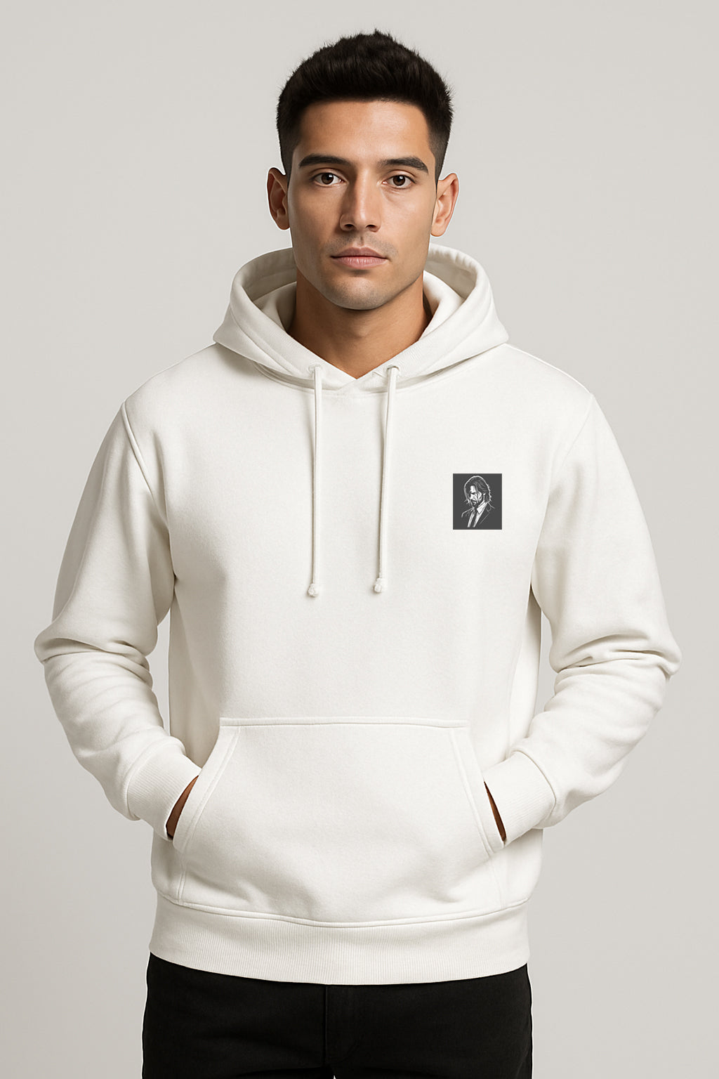 Sweatshirt : John Printed Kangaroo pocket Hoodie
