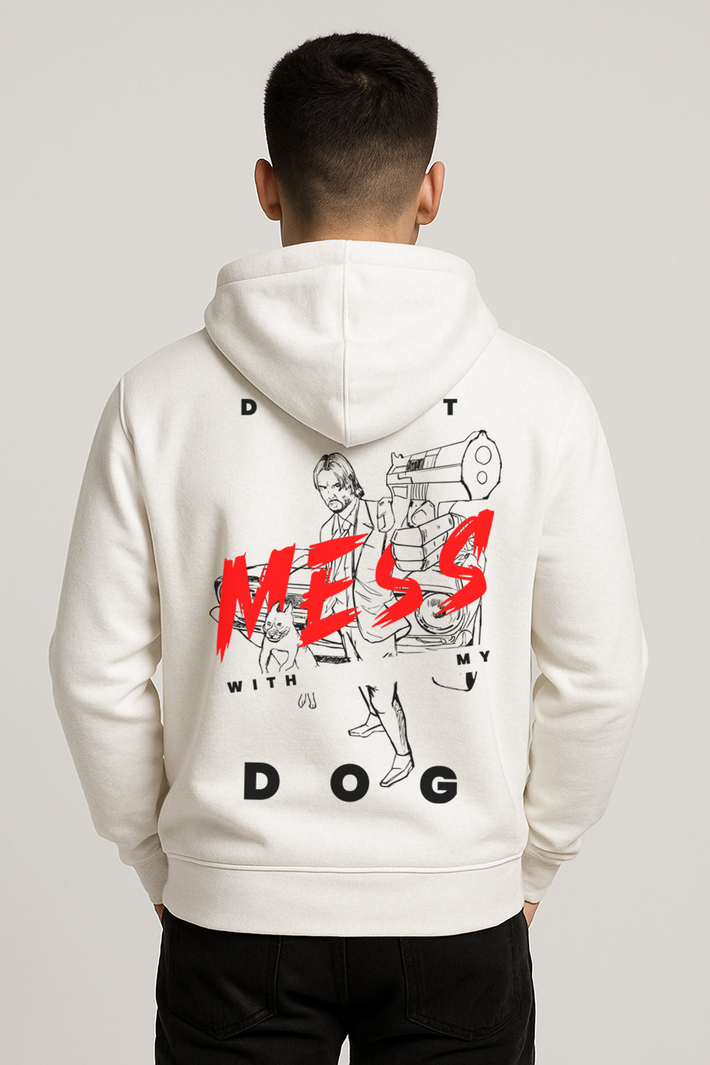 Sweatshirt : John Printed Kangaroo pocket Hoodie