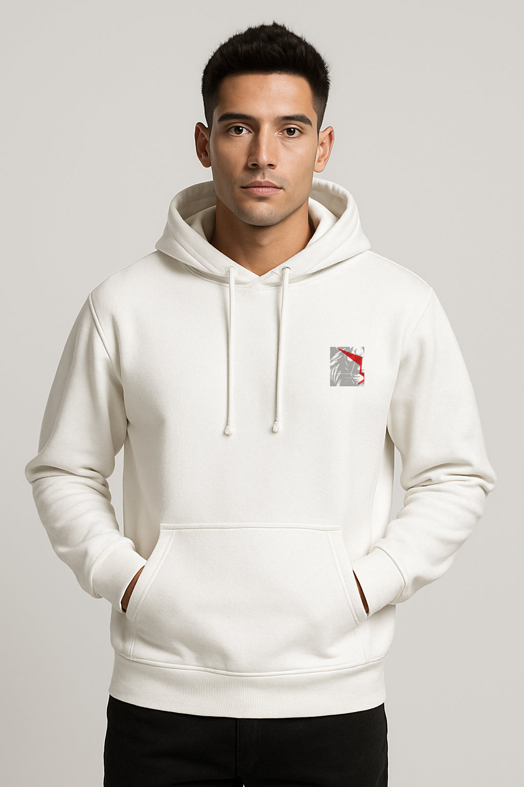 Sweatshirt : Lion Power Printed Kangaroo pocket Hoodie