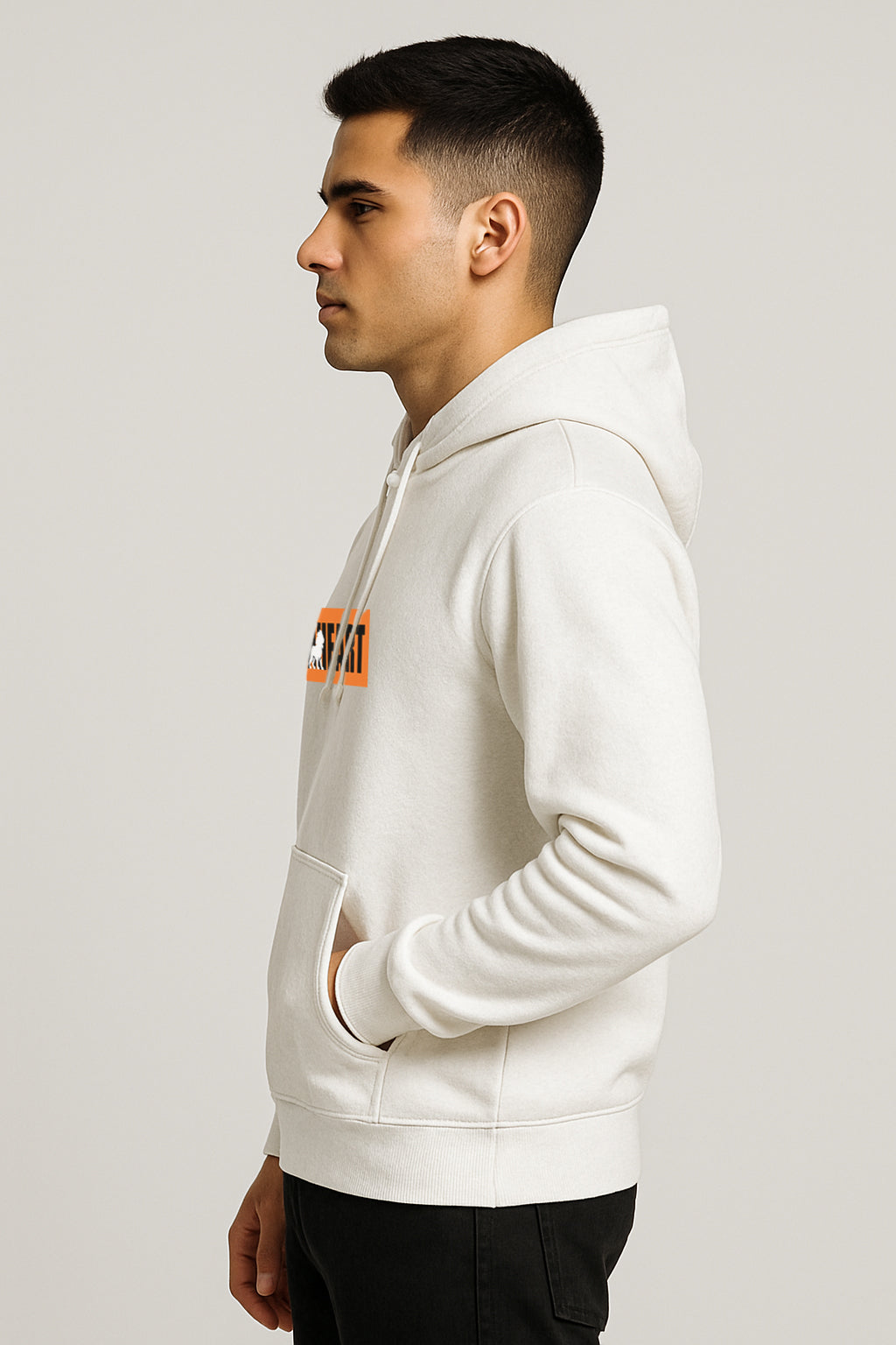 Sweatshirt : Lion  Heart Printed Kangaroo pocket Hoodie