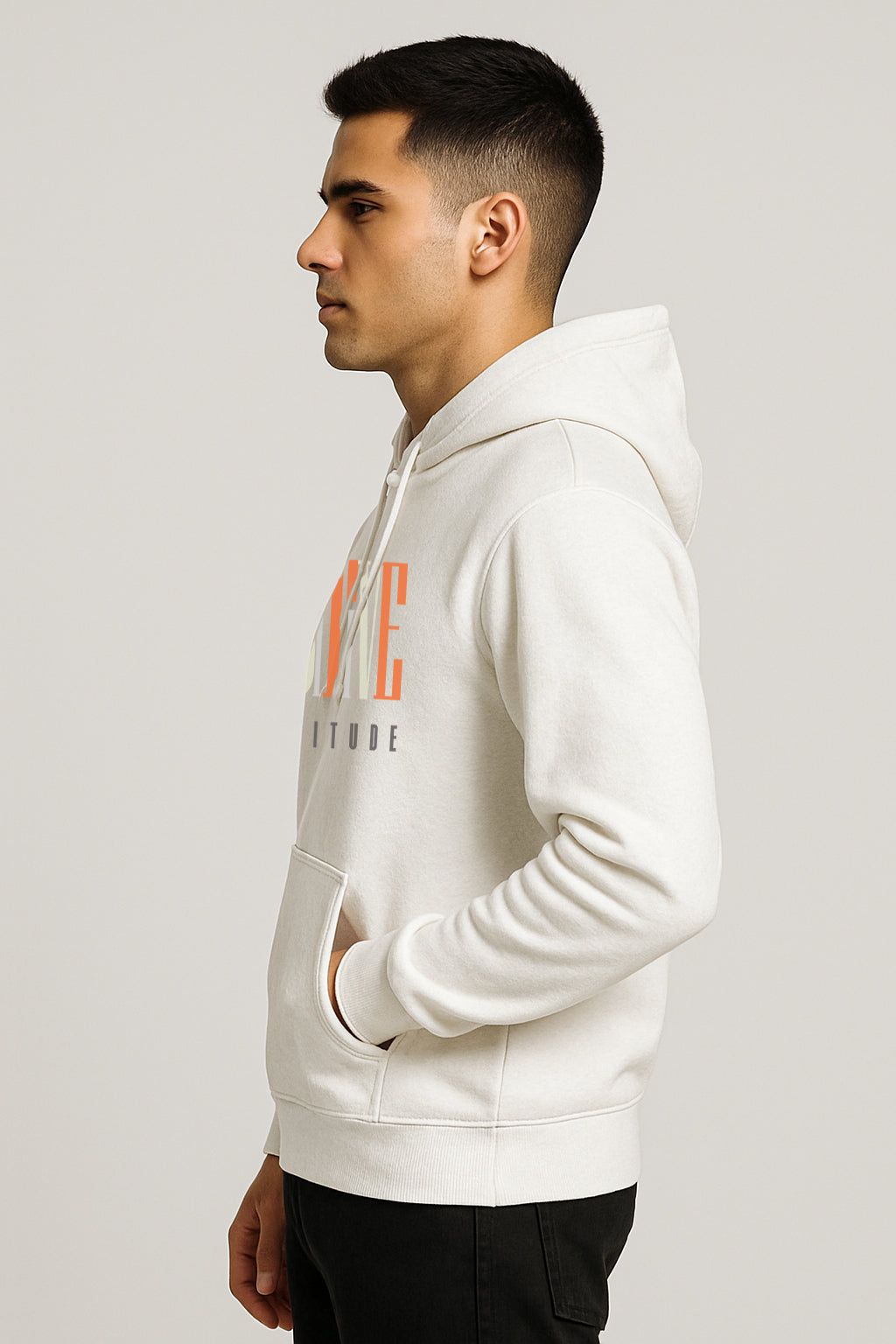 Sweatshirt : Positive Printed Kangaroo pocket Hoodie
