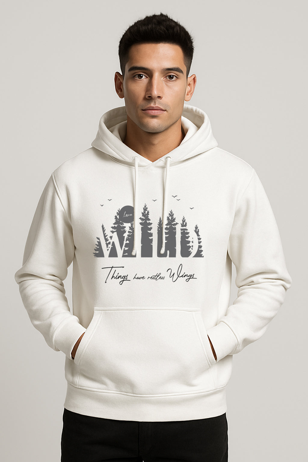 Sweatshirt : Wild Printed Kangaroo pocket Hoodie