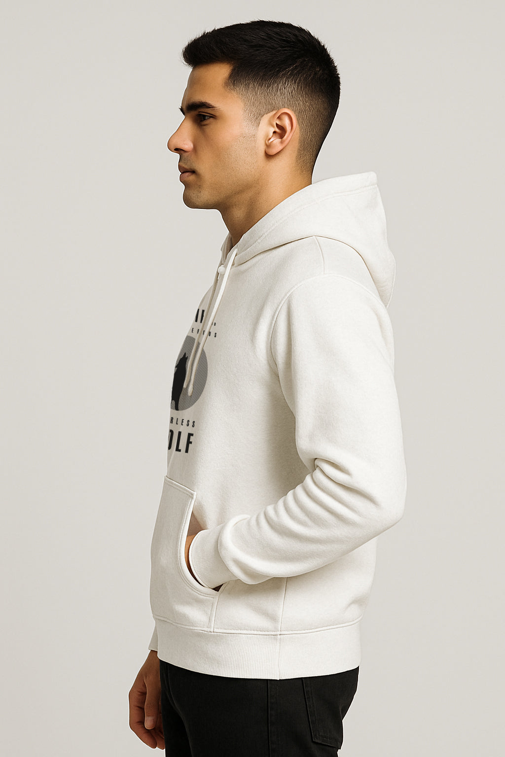 Sweatshirt : Wolf Printed Kangaroo pocket Hoodie