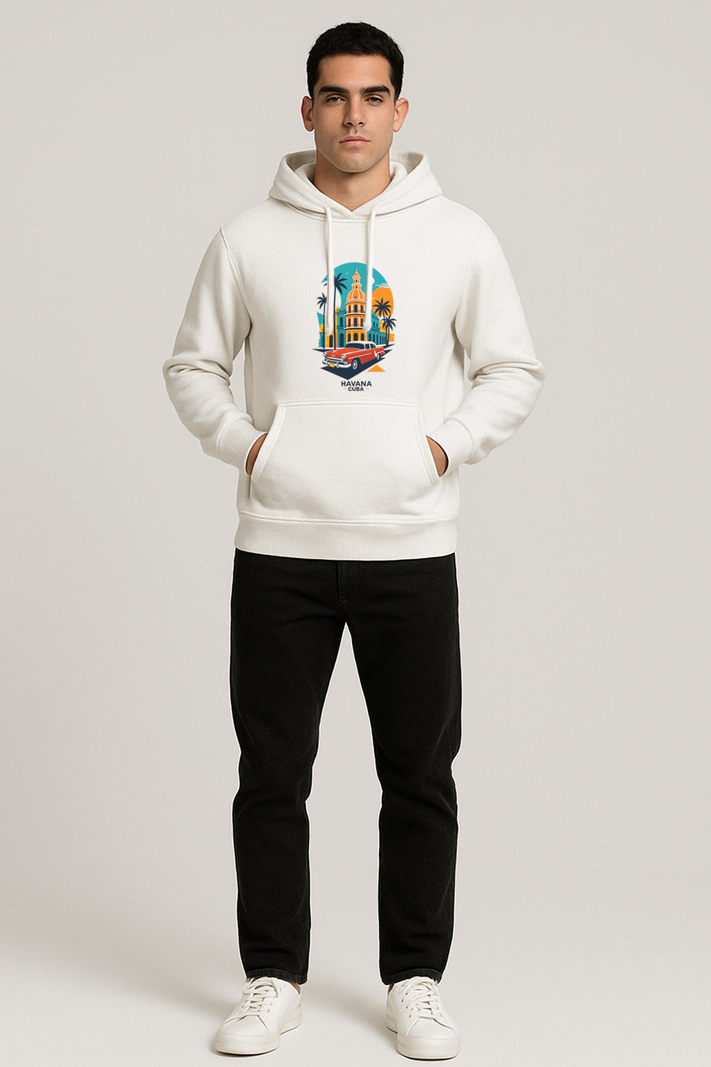 Sweatshirt :Havana Cuba Printed Kangaroo Pocket Full Sleeve Hoodie