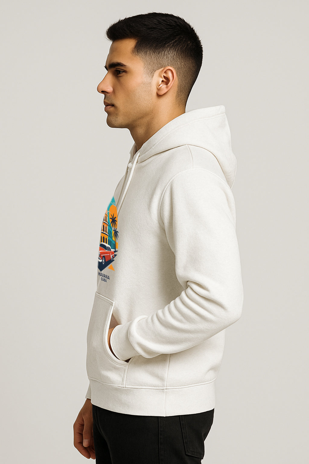 Sweatshirt :Havana Cuba Printed Kangaroo Pocket Full Sleeve Hoodie