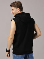 Sweatshirt ::Good Vibes Printed Sleeveless Hoodie