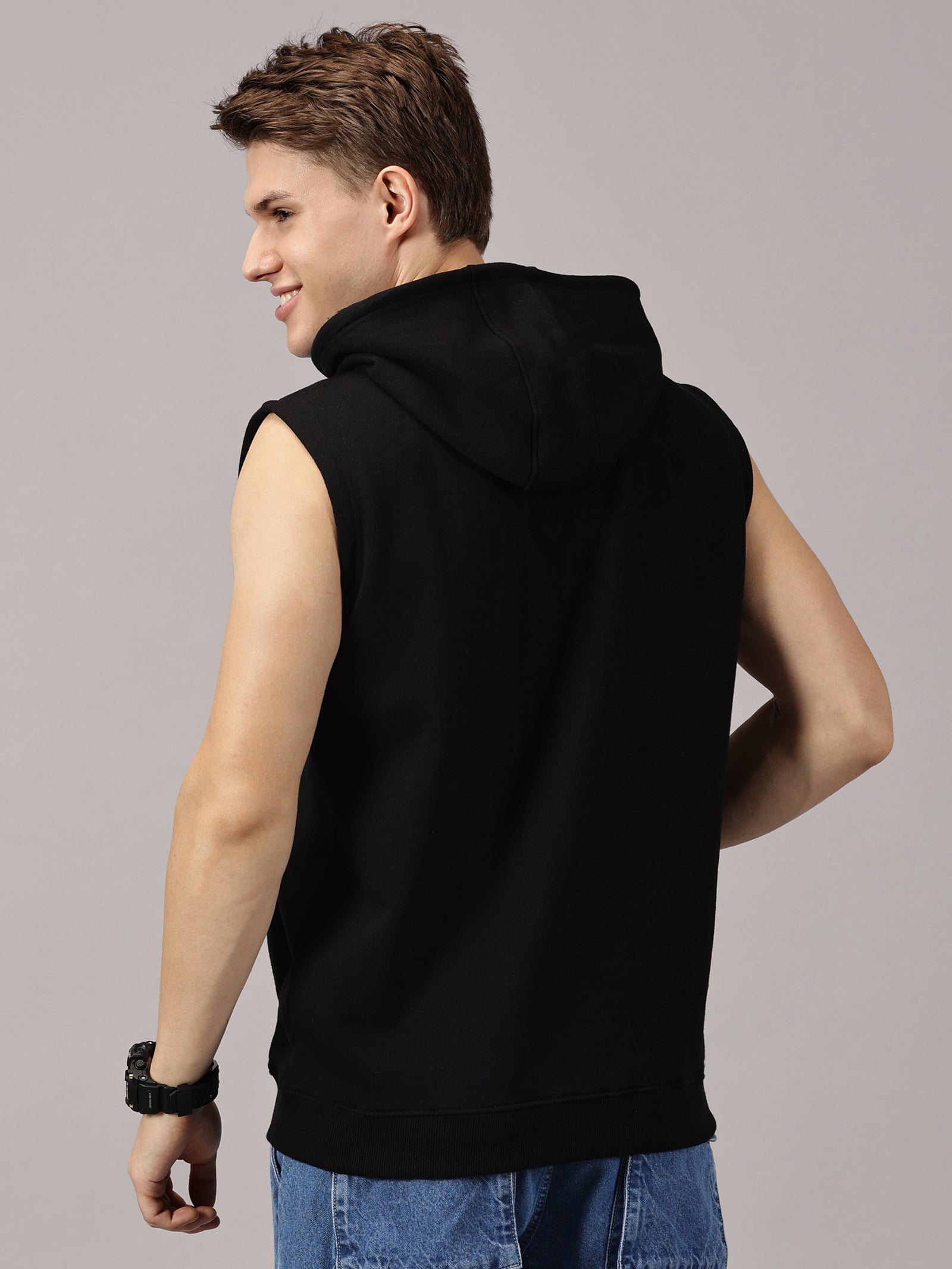 Sweatshirt :Hope Printed Sleeveless Hoodie