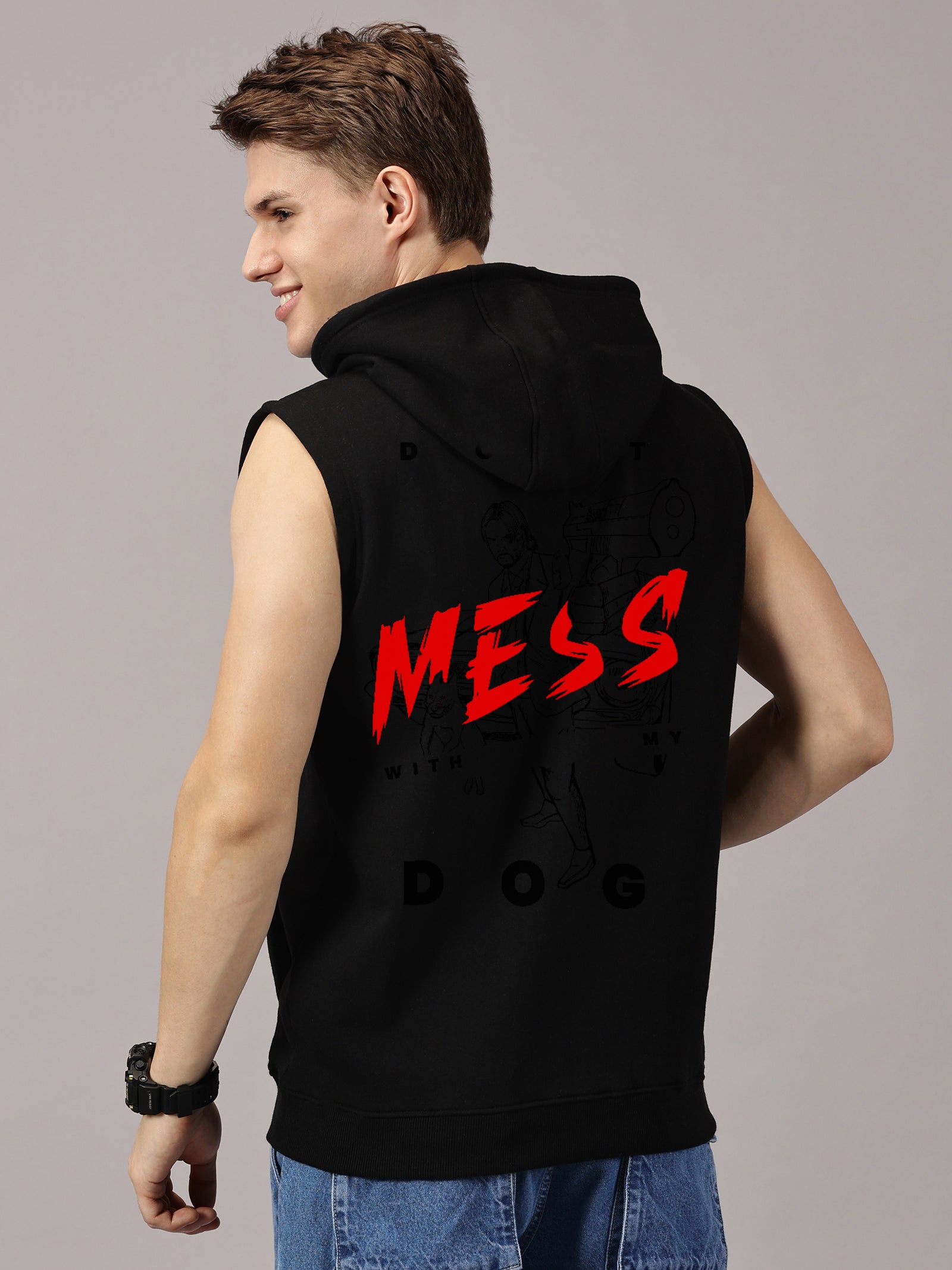 Sweatshirt :: John Printed Sleeveless Hoodie