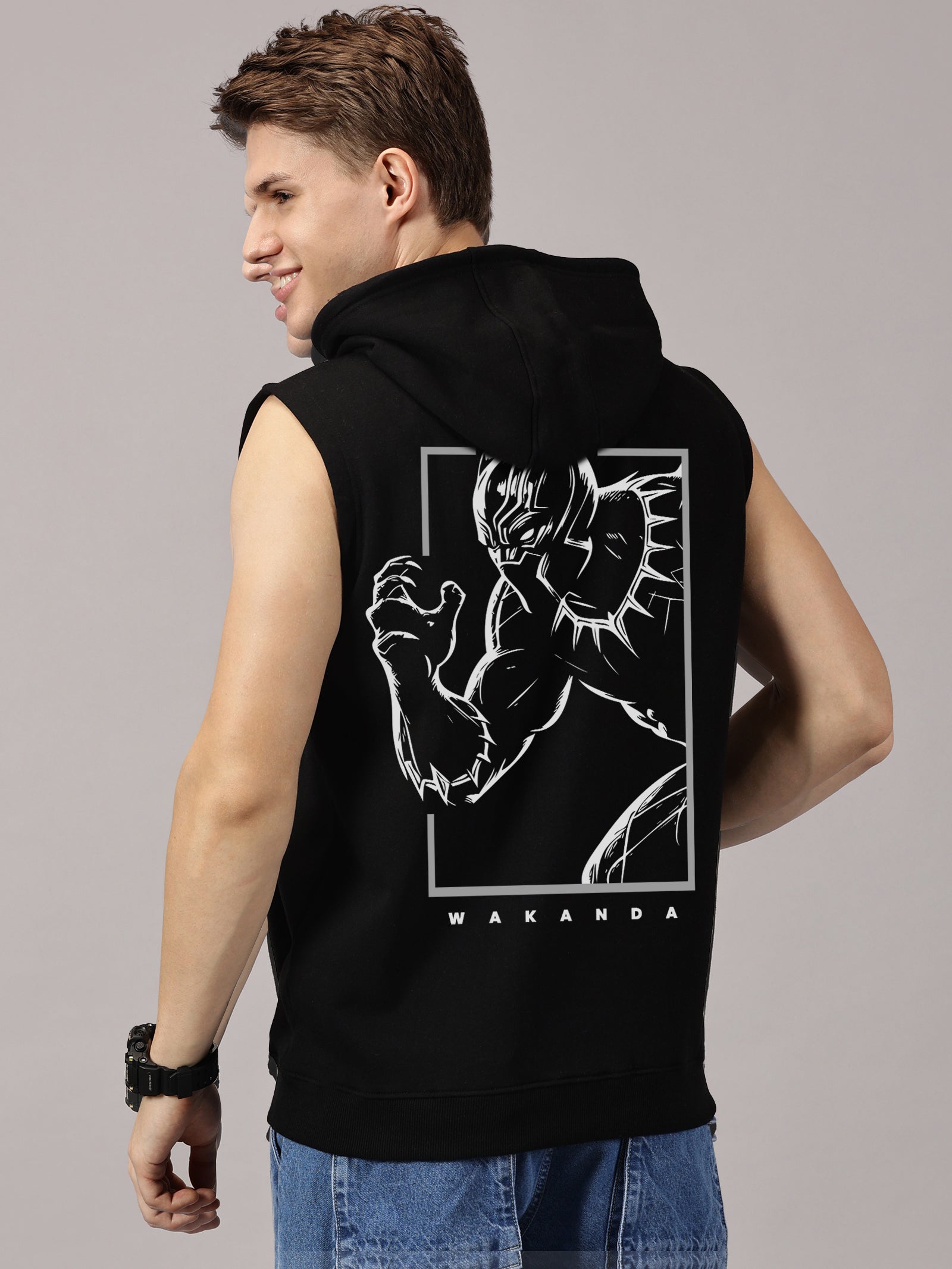 Sweatshirt :: Wakanda Printed Sleeveless Hoodie