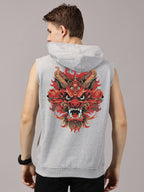 Sweatshirt :: Dragon Printed Sleeveless Hoodie