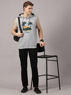 Sweatshirt :Dream Printed Sleeveless Hoodie