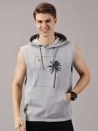 Sweatshirt ::Good Vibes Printed Sleeveless Hoodie